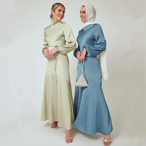 SIPO abito in raso moda musulmana <span class=keywords><strong>Hijab</strong></span> Abaya tinta unita Dubai <span class=keywords><strong>turchia</strong></span> Maxi abiti per le donne <span class=keywords><strong>vestiti</strong></span> modesti islamici - Product Image 3