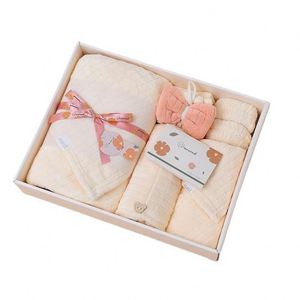 Ensemble de serviettes de bain en microfibre à séchage rapide en velours corail, doux et absorbant, avec cordon de serrage en coton, couleur unie, technique de tissage pour la salle de bain - Product Image 3