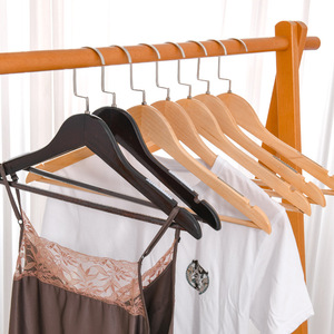 Porte-vêtements double niveau en bois de style moderne de luxe pour femmes, idéal pour les magasins de vêtements, écologique, vente en gros - Product Image 2