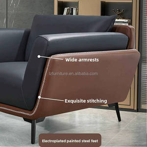 Sofá de Oficina Ejecutivo de Cuero PU Moderno y Lujoso, Sofá Individual de Tres Plazas, Conjuntos de Sofás de Oficina para Descanso - Product Image 5
