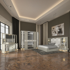 Dernier Ensemble de <span class=keywords><strong>Chambre</strong></span> Complet en MDF Style Appartement pour Adultes avec Armoire – Mobilier pour Maison ou Hôtel - Product Image 5