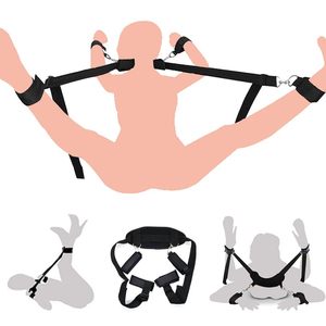 Kit de bondage BDSM pour <span class=keywords><strong>lit</strong></span>, ensemble de sangles, attaches sexuelles pour chevilles, poignets, barre, menottes en fourrure, ensemble de menottes pour adultes, chambre à coucher - Product Image 2