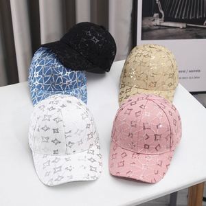 Gorra de mujer de moda, nueva y creativa, con lentejuelas de estrella y pedrería, mercerizada, versión coreana, de 6 paneles, ajustable, de lona con diseño de puntos, estilo urbano - Product Image 2
