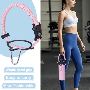 <span class=keywords><strong>Bouteille</strong></span> d'eau d'un demi-gallon 64oz isolée sous vide <span class=keywords><strong>Hydro</strong></span> en acier inoxydable grande fiole cruche avec pochette poignée Paracord couvercles de bec de paille - Product Image 5