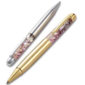 Custom Printed Logo Business Novelty Spinning Metal Ballpoint <b>Pen</b> With Colorful Sequins for Office Gift - Product Image 1