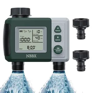 灌漑システム用自動防水IPX5大画面2コンセントプラスチック2 * AAアルカリ電池屋外ガーデンタイマー