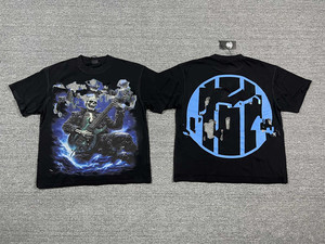 T-shirt imprimé personnalisé, style streetwear oversize, coton, inspiration punk rock - Product Image 1