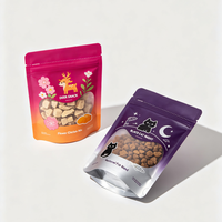 Sachet alimentaire écologique pour animaux de compagnie, pochette refermable à fermeture éclair, imprimée sur mesure pour l'emballage de friandises biologiques pour chiens et collations pour chats