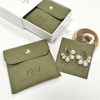 Boîte à bijoux BSCI avec pochette en microfibre suédée et carte pour boucles d'oreilles, emballage personnalisé avec logo, pochette enveloppe pour bijoux