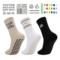 Chaussettes de yoga antidérapantes pour femmes, avec logo personnalisé, chaussettes de pilates, chaussettes de yoga antidérapantes pour la salle de sport, chaussettes de yoga en coton tricoté personnalisées