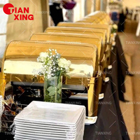 Chauffe-Plats de Luxe en Acier Inoxydable pour Hôtels et Restaurants, avec Couvercle Rabattable, 6L et 9L, pour Buffets et Plats de Service