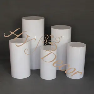 HY White Dessert Stand Birthday Pedestal Wedding Events Party Cylinder Plinth Decoration Cilindros Para Decoracion Party