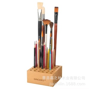 Soporte de madera para bolígrafos, forma cuadrada, para lápices y pinceles, estante de almacenamiento - Product Image 5