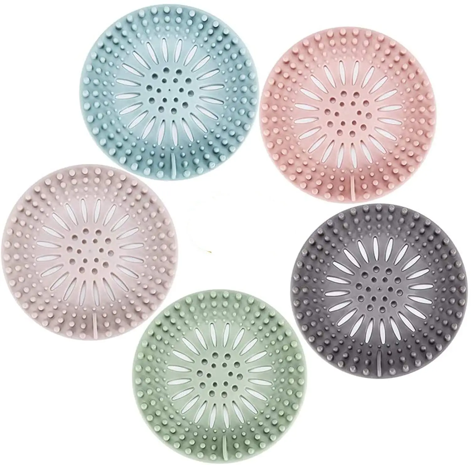 Amazon Hot Selling Kitchen Bathroom Floor Shower Drain Cover Strainer Silicone Hair Stopper Sink Strainers For Hair Catcher