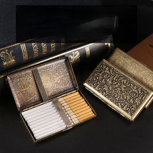 Classic Retro Craft 20pcs Holds Cigarette Case/Box Multi-pattern Lightweight Portable Two-sided Folios Cigarettes Set