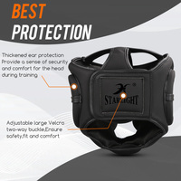 Casque de protection en cuir PU de haute qualité pour adultes unisexe, adapté au kickboxing et à la lutte