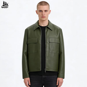 <span class=keywords><strong>Camicia</strong></span> personalizzata con colletto Patch tasche soprammobile <span class=keywords><strong>giacca</strong></span> a vento <span class=keywords><strong>giacca</strong></span> <span class=keywords><strong>di</strong></span> <span class=keywords><strong>pelle</strong></span> per gli uomini - Product Image 1