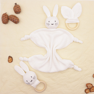 ของเล่นกระต่ายผ้ามัสลินสีพื้นสำหรับเด็กแรกเกิด ยี่ห้อเมย์ดาว ขายดี ของเล่นปลอบเด็ก กระต่ายผ้าห่ม - Product Image 5
