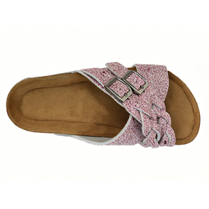 Double Buckle <b>Cork</b> Slide Slippers Open Toe Flat <b>Sandals</b> Casual Outdoor Summer Footwear - Product Image 3