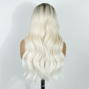 Perruque synthétique en gros, vague naturelle, demi-perruque, extension de cheveux synthétique sans couture, perruques pour femmes - Product Image 2