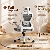 Chaise de bureau ergonomique pivotante, hauteur réglable, roulettes silencieuses en nylon, dossier en maille respirante, maille hautement élastique pour salle de formation