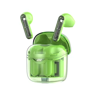 Macaron Transparent Semi-in-ear Wireless Bluetooth Earbuds Touch Control Fashional Design Mobile Phone Accessories Earphones