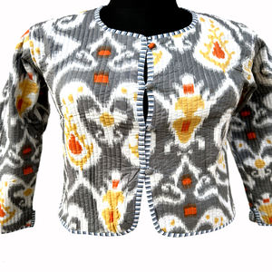 Veste en polaire réversible pour femme à motif floral imprimé coloré, manteau d'hiver court avec doublure en coton respirant - Excellent prix - Product Image 3