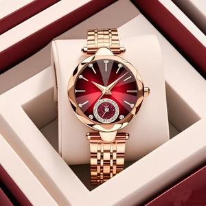 2025 orologio al quarzo semplice Casual da <span class=keywords><strong>donna</strong></span> con <span class=keywords><strong>cinturino</strong></span> in <span class=keywords><strong>acciaio</strong></span> e braccialetto di diamanti moda semplice orologio elegante per <span class=keywords><strong>donna</strong></span> - Product Image 6