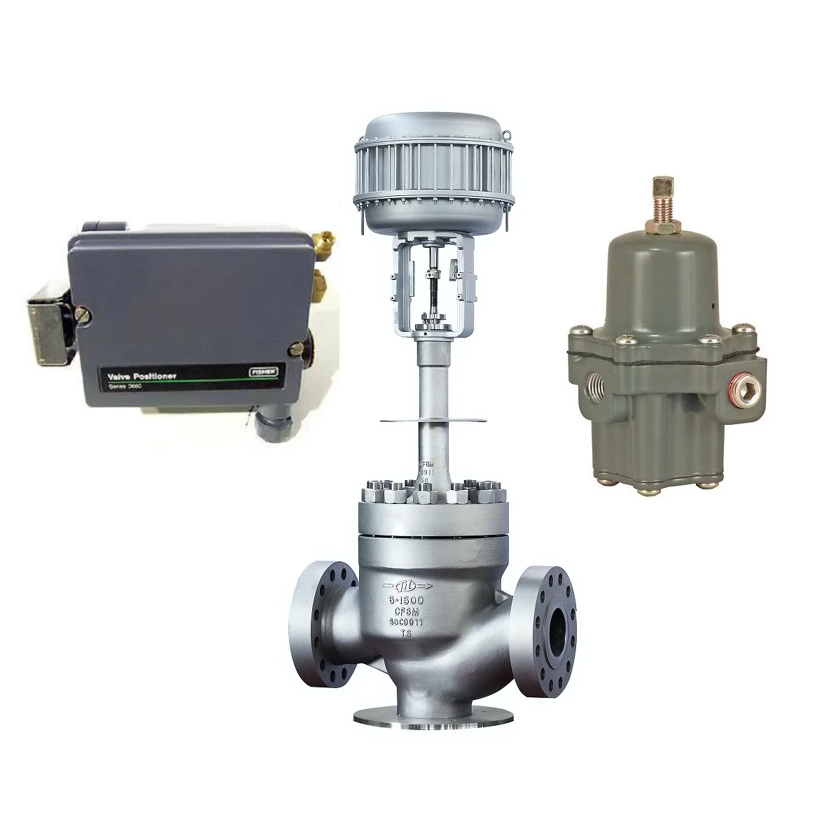 Flow Control Valve with Fisher 3661 3660 Valve Positioner and 67CFR Filter Regulator For Pneumatic Control Valves