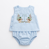 Ensemble de couches pour bébé bleu et rose vierge monogramme personnalisé Boutique en coton tissé pour enfants, garçons et filles