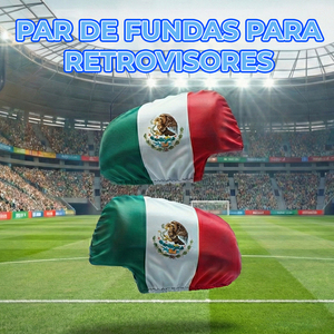 Par de cubiertas para espejos retrovisores con diseño de la bandera mexicana para espejos laterales de coche - Product Image 3