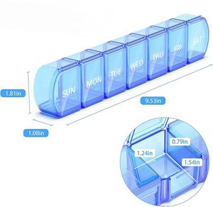 กล่องใส่ยาเม็ดกลม 7 วัน 7 ช่อง กล่องยาพลาสติก ขายส่ง - Product Image 1