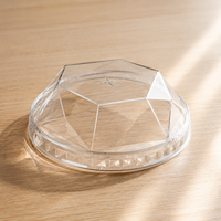 Couvre-gobelets en plastique PP robustes, couvercles jetables anti-fuite, couvercles personnalisés avec logo imprimé pour les gobelets de thé au lait et de boissons aux fruits