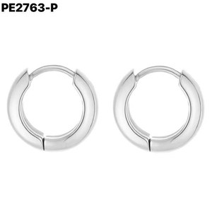 Pendientes de aro Amy Amy chapados en plata de 5x18 mm para mujer, estilo clásico, regalo de joyería - Product Image 1