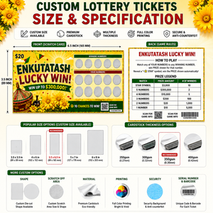 Billete de Lotería con Impresión Digital a Todo Color, Alta Seguridad, Datos Variables, Tarjeta de Lotería Personalizada con Zona para Rascar - Product Image 4