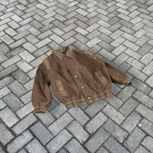 Chaqueta Bomber de Lona de Algodón Personalizada de Alta Calidad, Estilo Vintage, con Bolsillos Laterales, Chaqueta Extra Grande para Hombre - Product Image 1