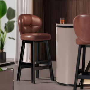 Modern Faux Leather <b>Bar</b> <b>Stool</b> With Metal Frame Contemporary Design For Home <b>Bar</b> And Commercial Use - Product Image 3