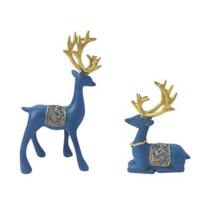 Escultura de Resina Epoxi Creativa con Diseño Abstracto de Pareja de Ciervos Navideños Chinos, Decoración para el Hogar, Librería, Porche, Regalo de Inauguración de Casa, Regalo Navideño - Product Image 5