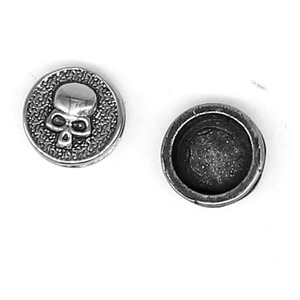 Perles entretoises en acier titane style rétro punk tête de mort pour la fabrication de bracelets, perles rondes en métal, accessoires de bijoux en acier inoxydable - Product Image 2