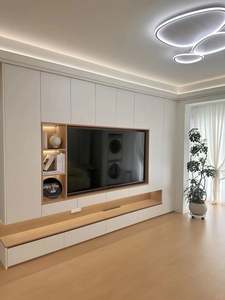 Simple Modern Design Flat Tv Wall <b>Units</b> <b>Wooden</b> Tv Cabinet Stand Set Designs - Product Image 2