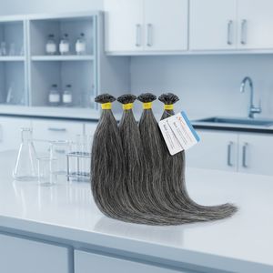 Extensiones de Cabello Humano Vietnamita con Punta K, Estilo Ondulado, Color Gris, Queratina, Cabello Liso Natural - Product Image 2