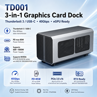 Station d'accueil Thunderbolt 3 EGPU 40 Gbps PCIe 3.0 X16 avec boîtier pour carte graphique, alimentation PD 85 W et 8K+60Hz