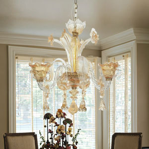 Lampu Gantung Seni Modern Kontemporer Buatan Khusus Bentuk Bunga dari Kaca Murano Putih untuk Rumah Hotel 360 MJ Kaca Kristal Tiup - Product Image 5