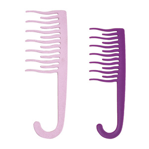 Sudi <b>Wide</b> Tooth Hair <b>Comb</b> 15 Cm Plastic With Hook For Wet And Dry Use Smooths Hair Multifunction - Product Image 1