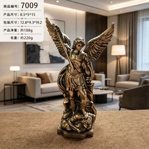 Statua Antica in Resina del Dio Greco della Guerra, Figurina di Angelo Alato Guerriero, Decorazione da Scrivania, Ornamento da Tavolo per Ufficio, Regalo Artigianale di Tendenza - Product Image 6