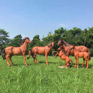 Jardin extérieur Paysage Grand <span class=keywords><strong>Animal</strong></span> Simulation Réaliste À La Main Blanc Cheval <span class=keywords><strong>Sculpture</strong></span> Fortune Cheval Zoo Décoration Ornement - Product Image 1