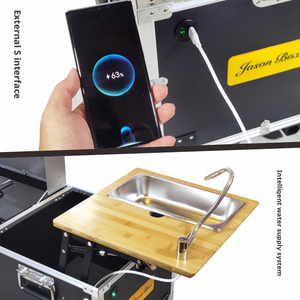Aluminum Outdoor Mobile <strong>Kitchen</strong> Full-Function Portable Small <strong>Kitchen</strong> Box <strong>Camping</strong> Picnic Stove Folding <strong>Table</strong> Car-Mounted - Product Image 4