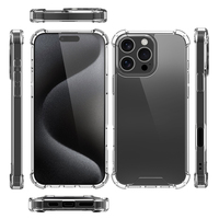 Coque arrière transparente antichoc PC pour iPhone 16 Pro Max 15 14 13 12 avec couverture mobile avec logo OEM