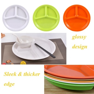 Piatto da pranzo in melamina da 10 pollici all'ingrosso, vassoio diviso <span class=keywords><strong>per</strong></span> fast food, piatto con scomparti <span class=keywords><strong>per</strong></span> la mensa scolastica, piatto in plastica - Product Image 6