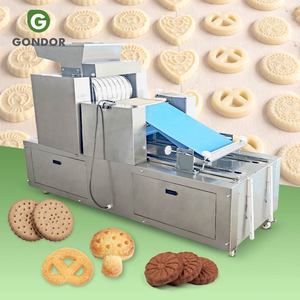 Machine de formage de biscuits <span class=keywords><strong>à</strong></span> rouleaux rotatifs pour biscuits salés animaux et galettes de pêche, avec petit presseur - Product Image 1